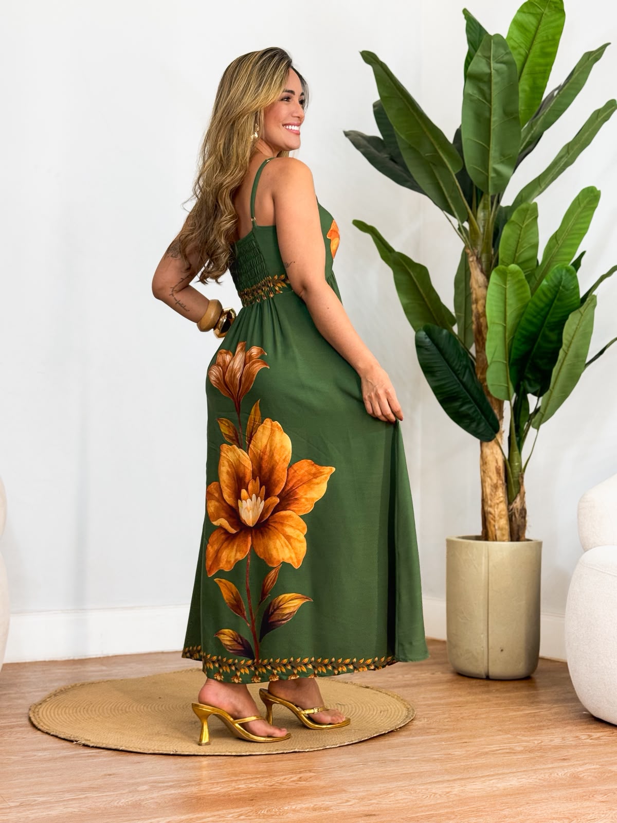 Vestido max flor