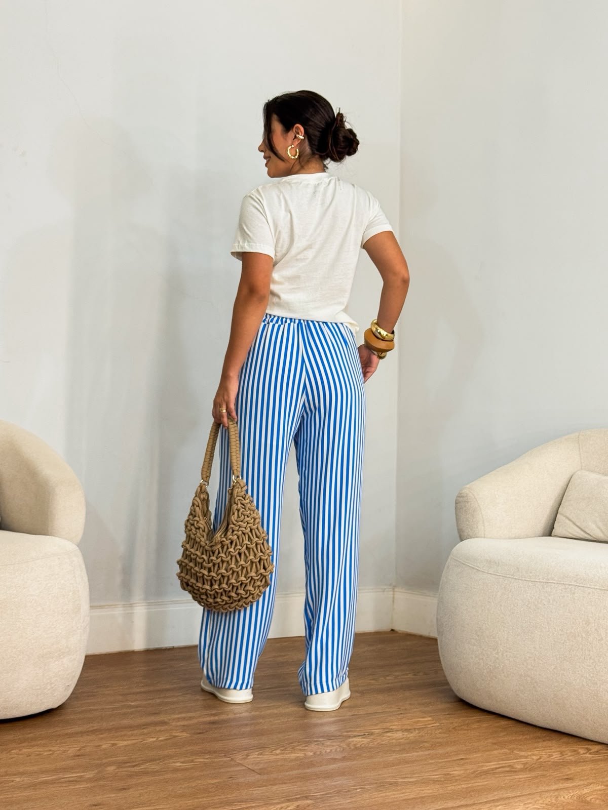 Calça listrada